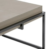 Caged Coffee Table Italian Grey Leather