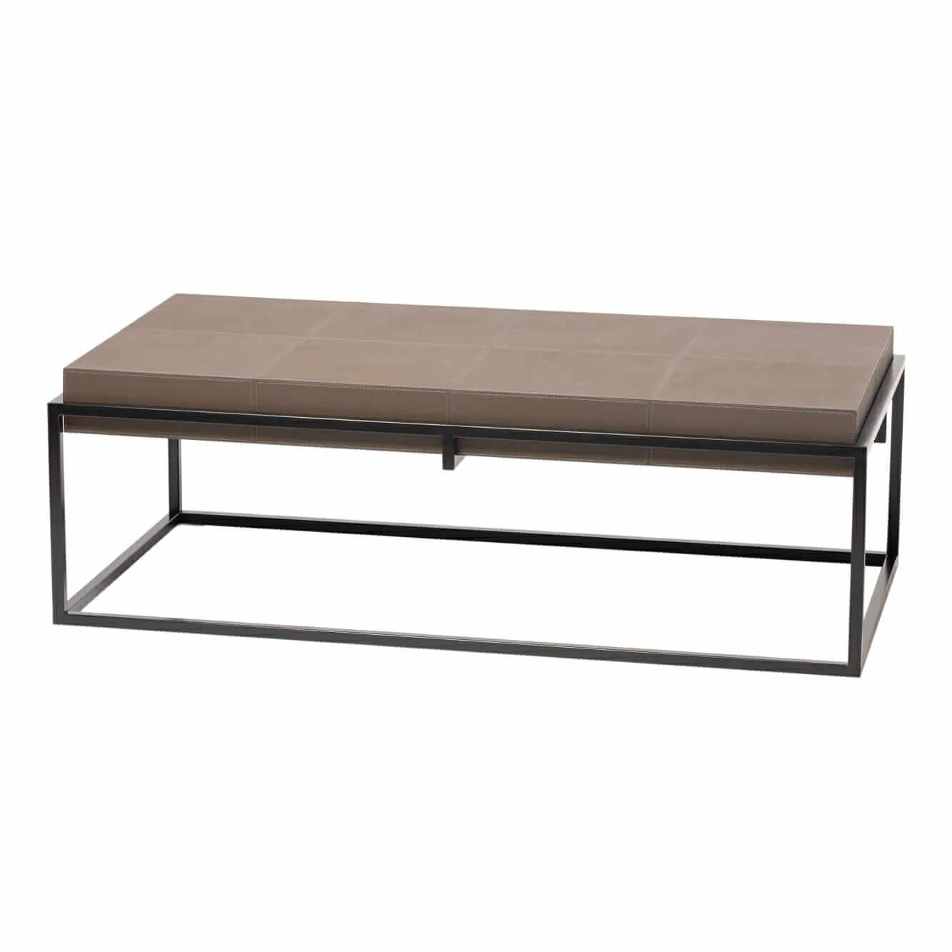 Caged Coffee Table Italian Grey Leather