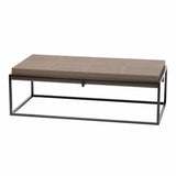 Caged Coffee Table Italian Grey Leather