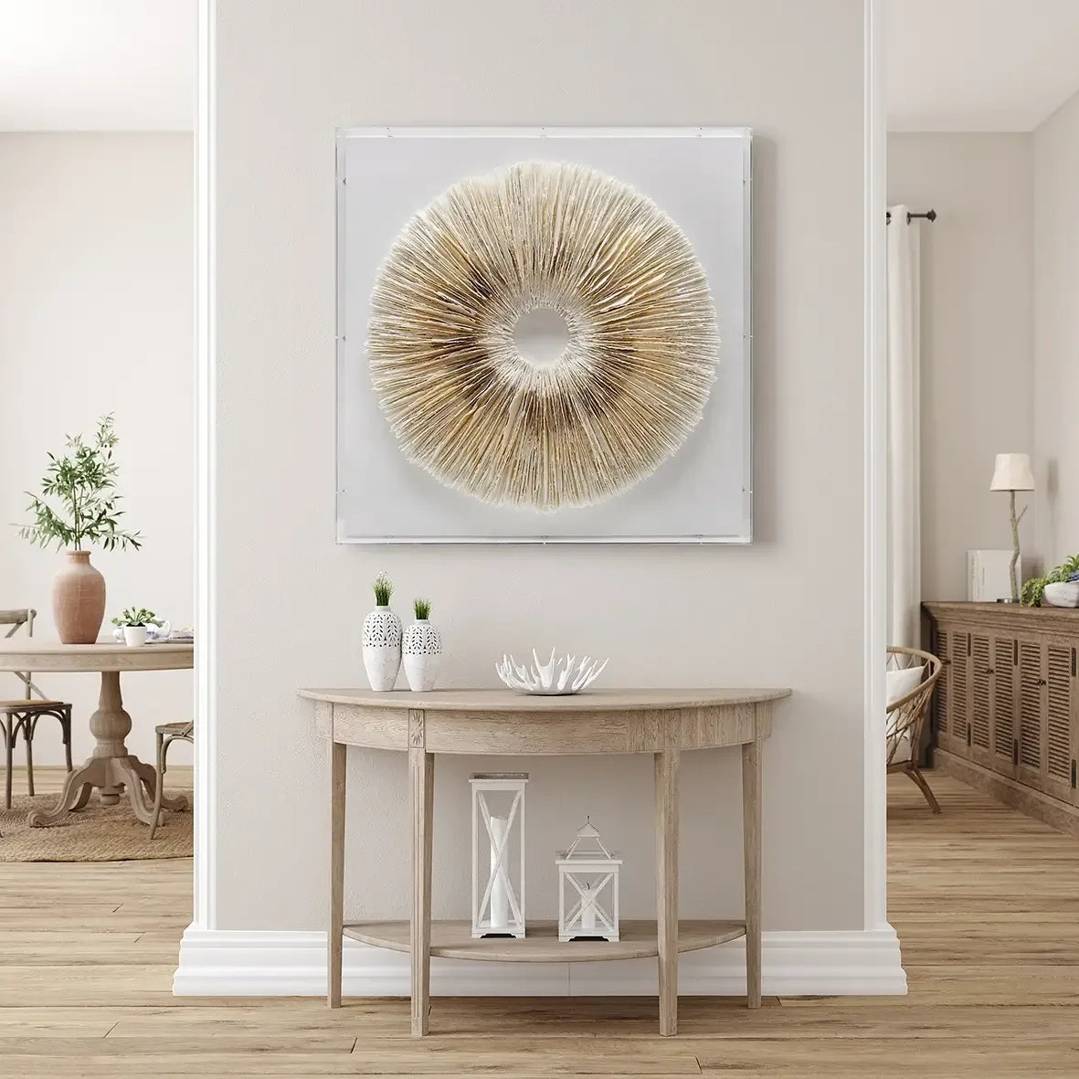 Circle of Stillness Handmade Dimensional Paper Wall Sculpture