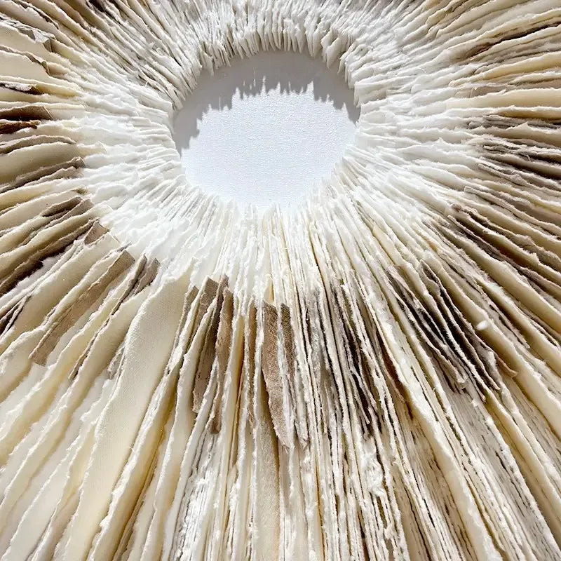 Circle of Stillness Handmade Dimensional Paper Wall Sculpture