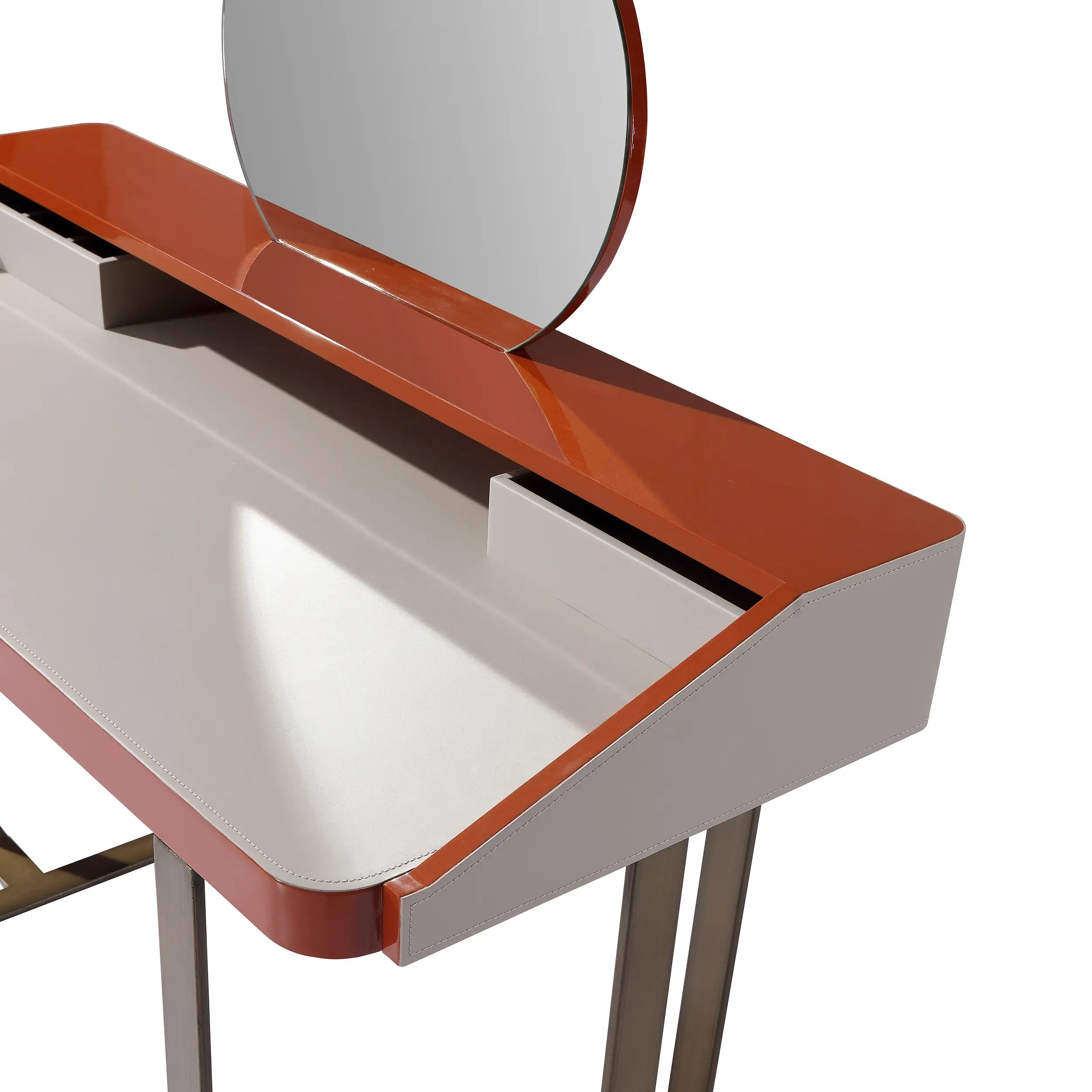 Anson Orange Leather Dressing Table