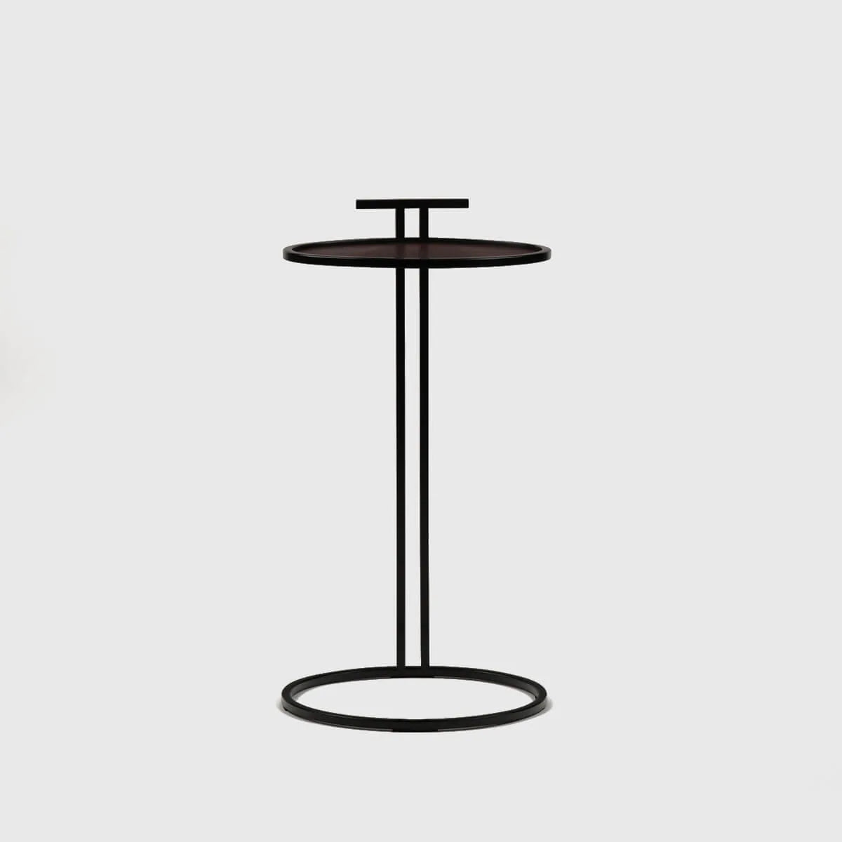 Cocktail Table Oval Burgundy Leather