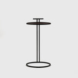 Cocktail Table Oval Burgundy Leather