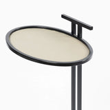 Cocktail Table Oval French Grey Leather