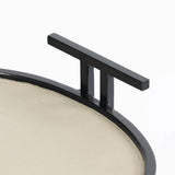 Cocktail Table Oval French Grey Leather