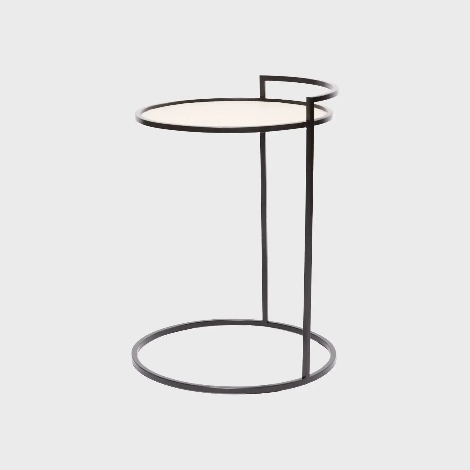 Cocktail Table Round Pumice Leather