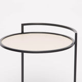 Cocktail Table Round Pumice Leather
