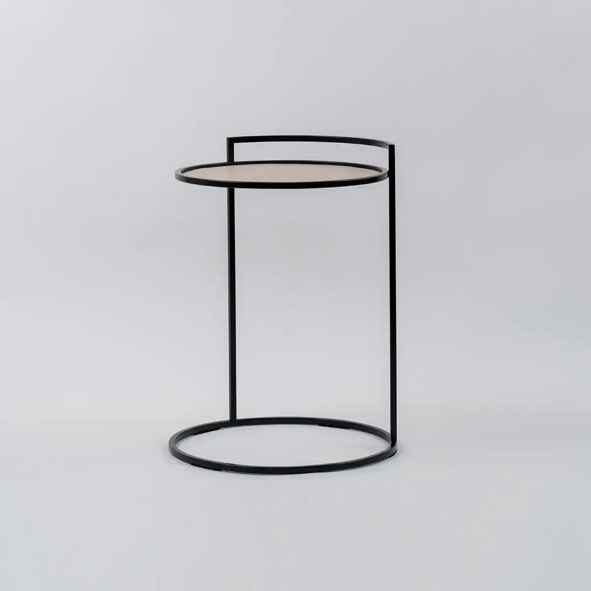 Cocktail Table Round Pumice Leather