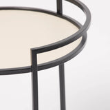 Cocktail Table Round Pumice Leather