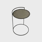 Cocktail Table Round Shagreen Leather