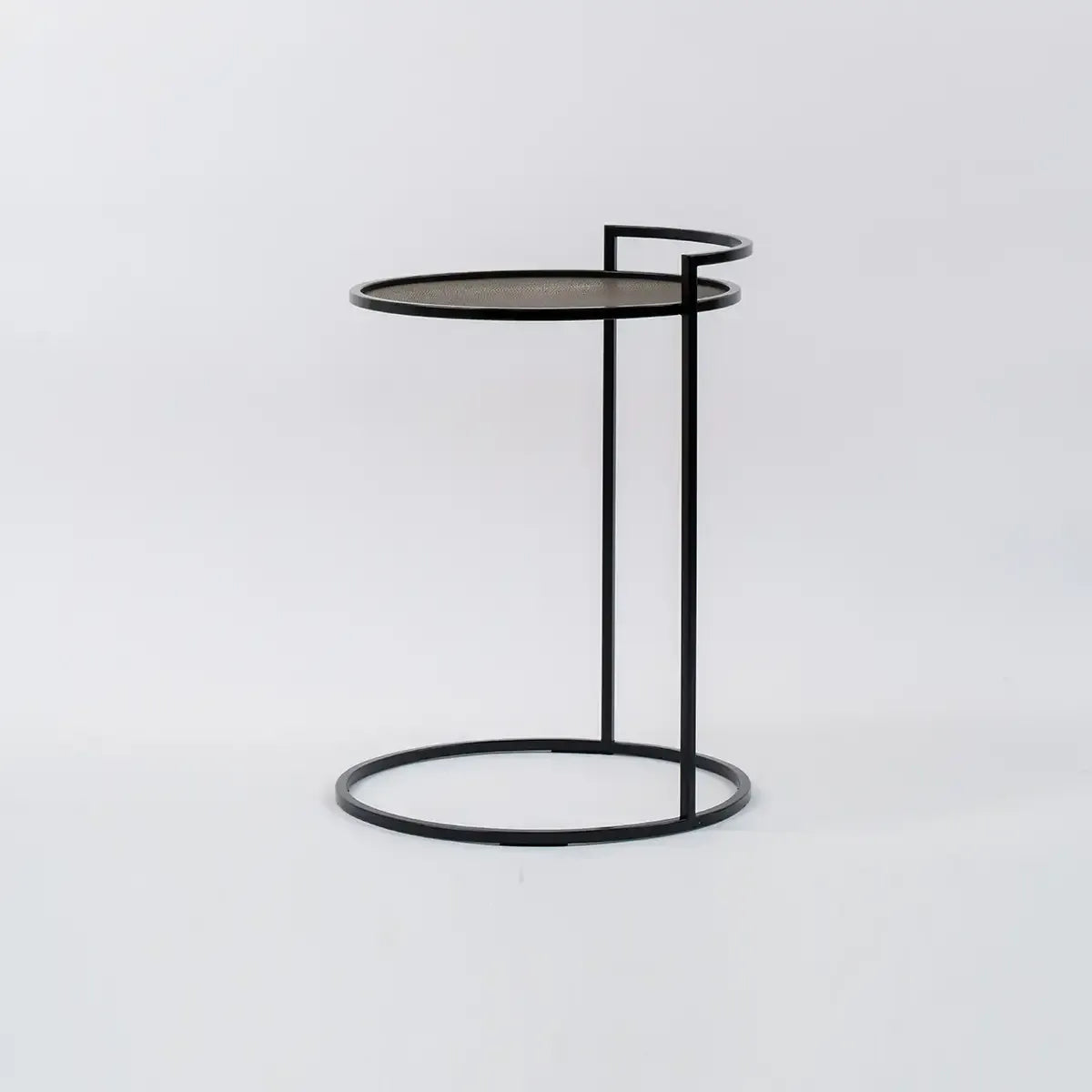 Cocktail Table Round Shagreen Leather