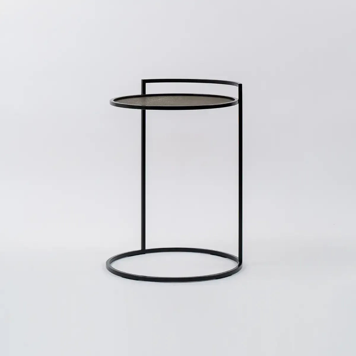 Cocktail Table Round Shagreen Leather