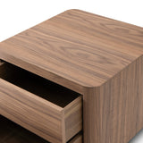 Coin Bedside Table - Light Walnut