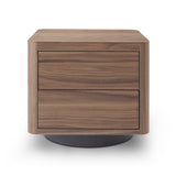 Coin Bedside Table - Light Walnut