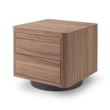Coin Bedside Table - Light Walnut