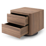 Coin Bedside Table - Light Walnut