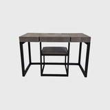 Compact Desk Grey Shagreen Leather