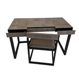 Compact Desk Grey Shagreen Leather