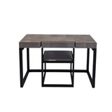 Compact Desk Grey Shagreen Leather