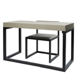 Compact Desk and Chair French Grey Leather