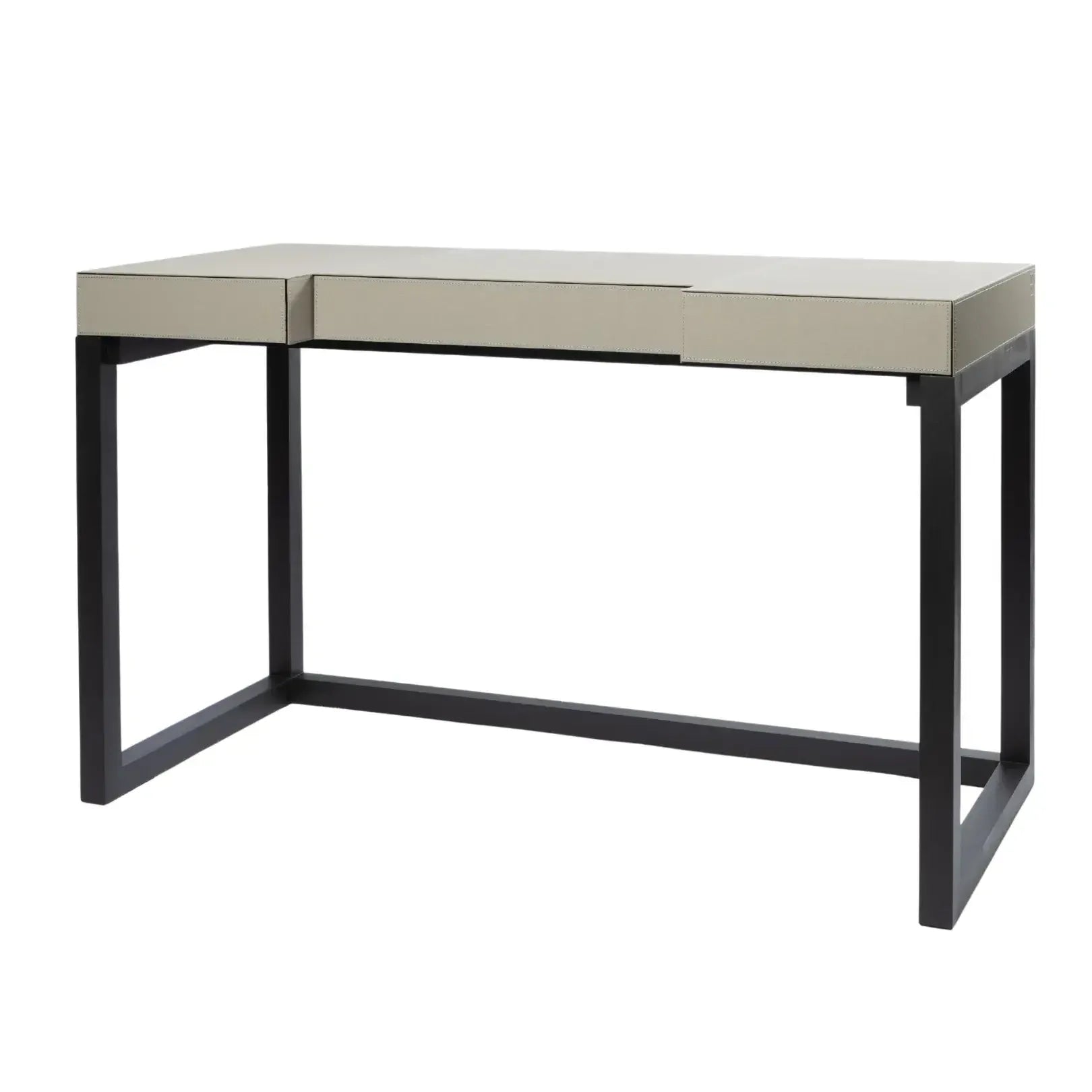 Compact Desk and Chair French Grey Leather