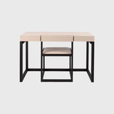 Compact Desk and Chair Pumice Leather