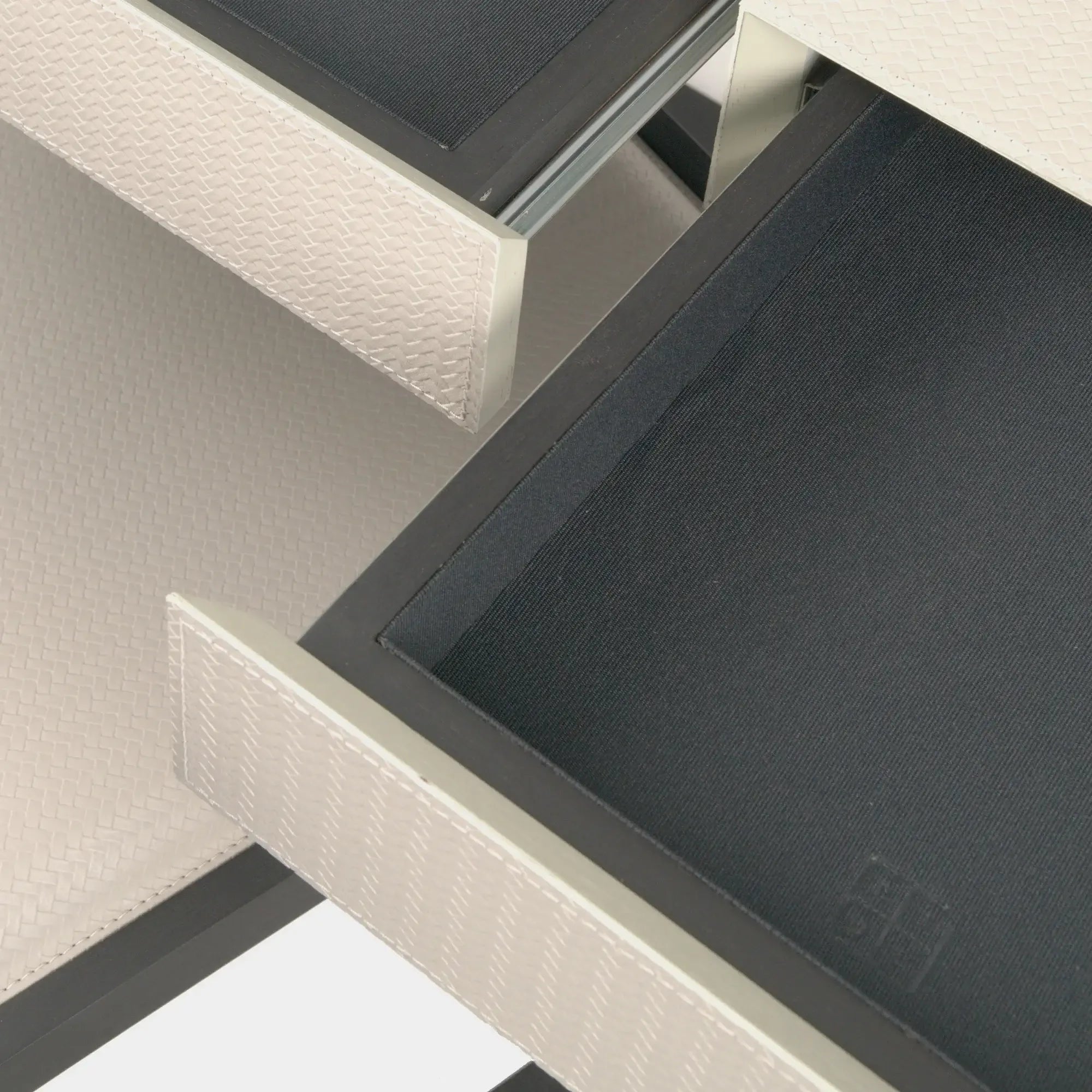 Compact Desk and Chair Woven Pumice Leather