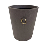 Cone Waste Bin Grey Shagreen Leather