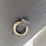 Cone Waste Bin Grey Shagreen Leather