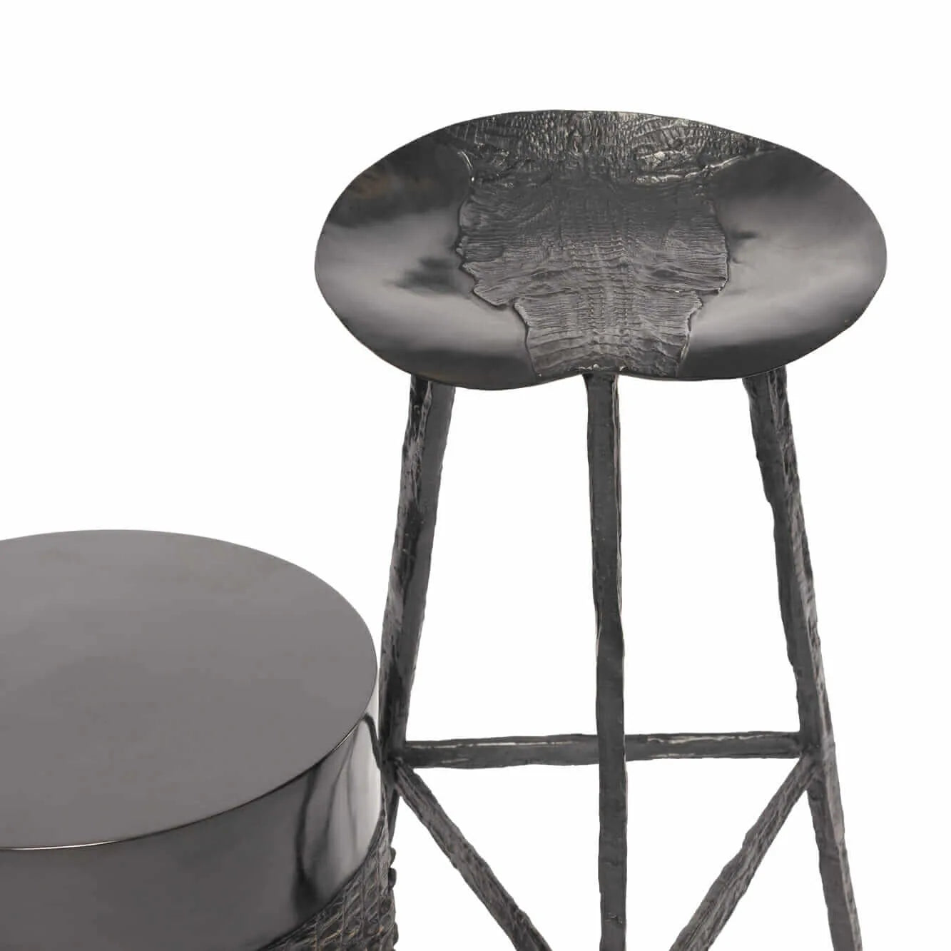 Croc Bar Stool Bronze Nera