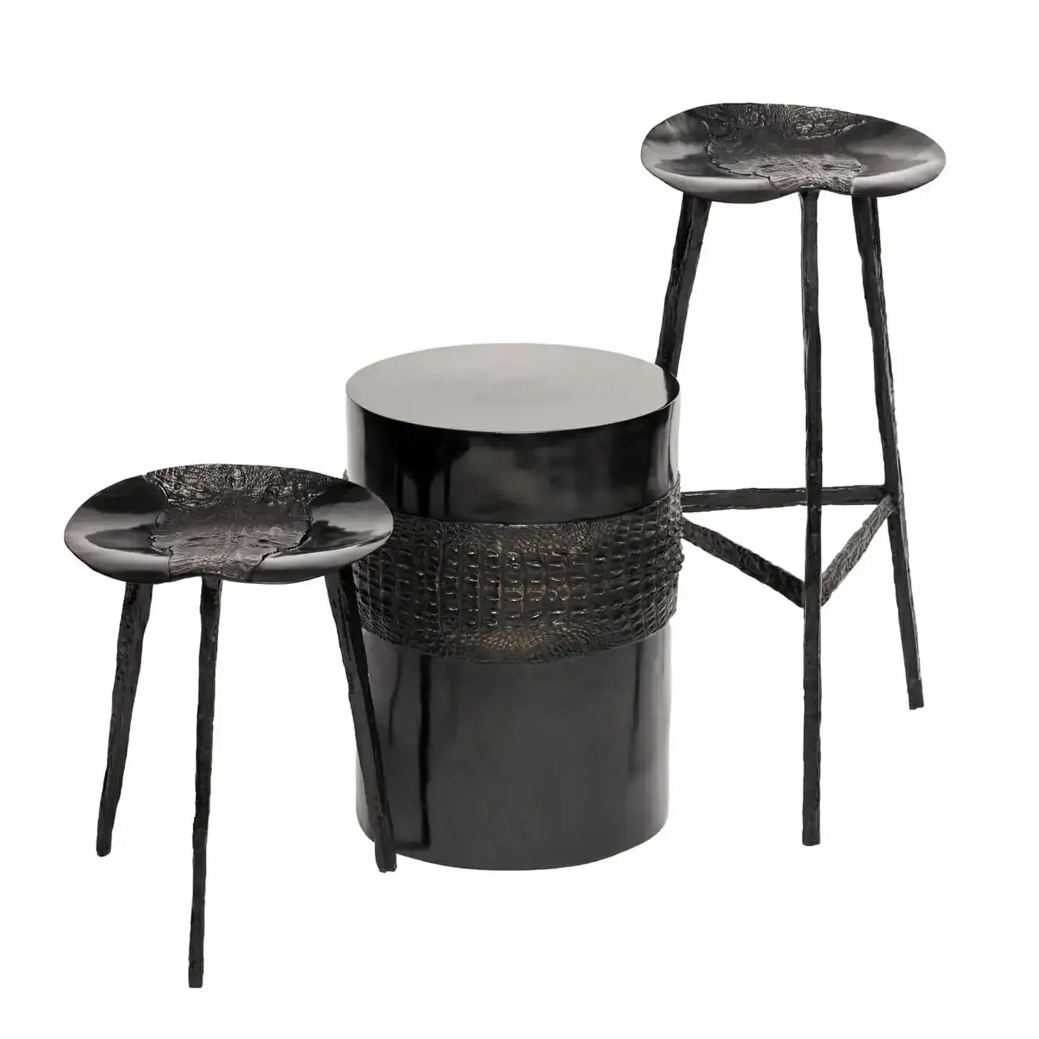 Croc Stool Bronze Nera