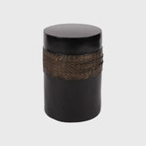Crocodile Drum Stool Bronze Nera Dorato