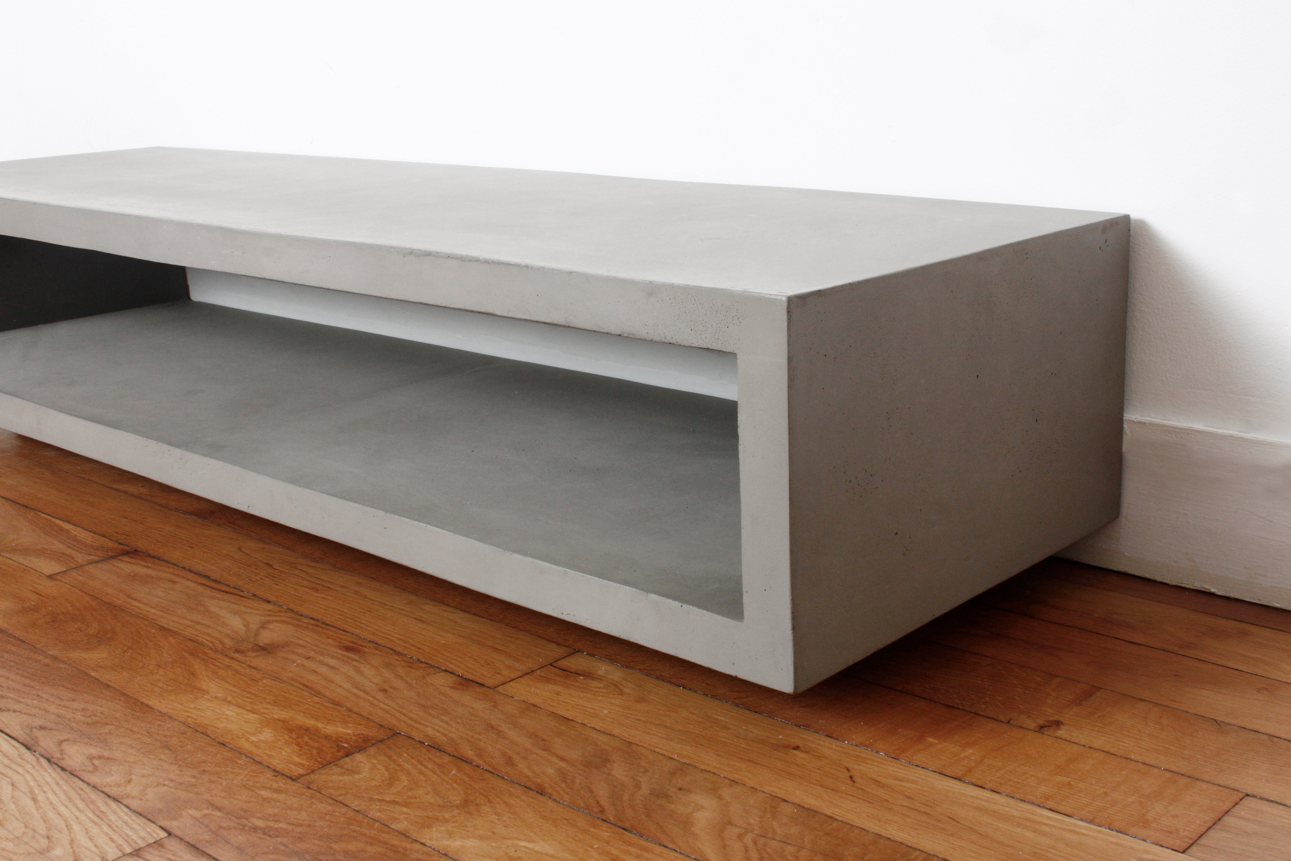 Monobloc Fiber Concrete TV bench by Lyon Beton - Maison Rêves UK