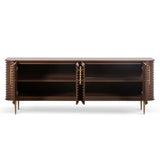 Paris Natural Walnut Sideboard with Gold Brass Handles by Berkeley Designs - Maison Rêves UK