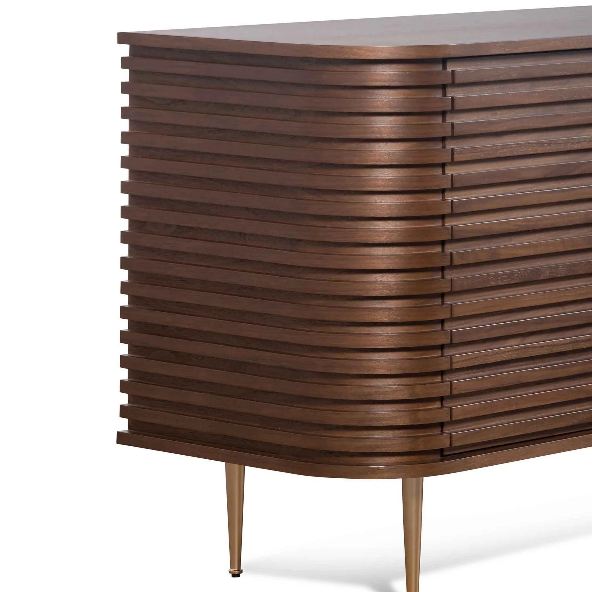 Paris Natural Walnut Sideboard with Gold Brass Handles by Berkeley Designs - Maison Rêves UK