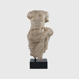 Decorative Marble Effect Draped Torso with Black Marble Base
