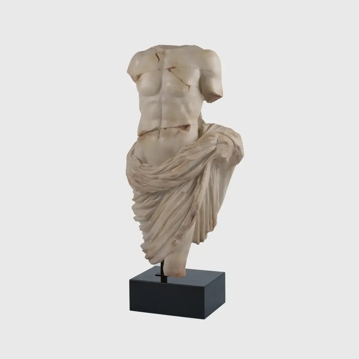 Decorative Marble Effect Draped Torso with Black Marble Base
