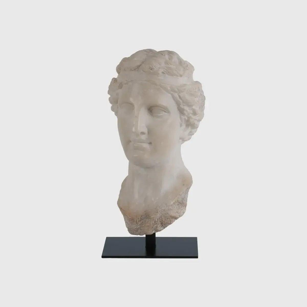 Decorative Marble Taranto Bust with Black Metal Base
