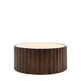 Cascata Mango Wood Coffee Table Travertine Top