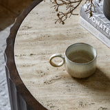 Cascata Mango Wood Coffee Table Travertine Top