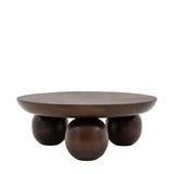 Sculpture Round Dark Mango Wood Coffee Table