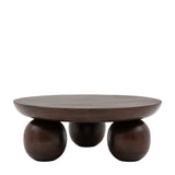 Sculpture Round Dark Mango Wood Coffee Table