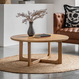 Artisan Round Coffee Table Natural Oak Wood