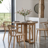 Artisan Folding Dining Table Natural Oak Wood