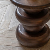 Sculpture Dark Mango Wood Side Table
