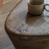 Orego Mango Wood Side Table Walnut Finish