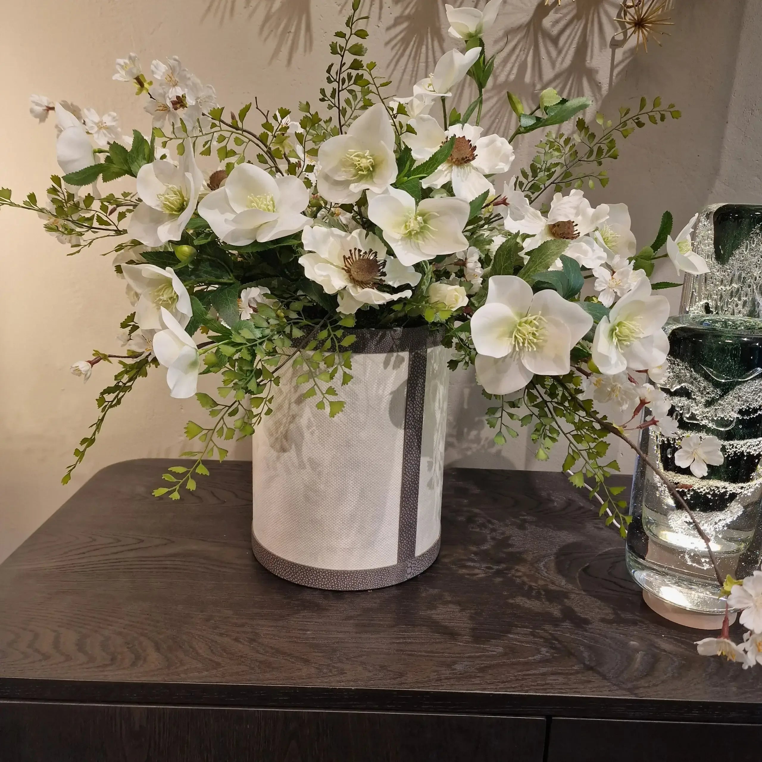 Florals in a Linen-Shagreen Box Tall