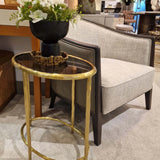 Forged Oval Side Table Bronze Satin Gilt