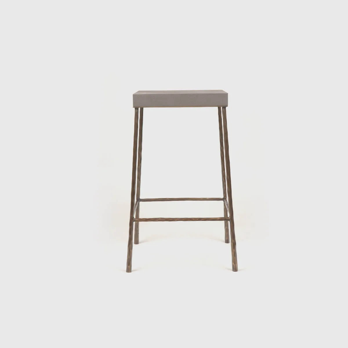 Forged Pedestal Grey Shagreen Leather